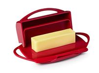 Butterie Flip Top Butter Dish For Countertop or Refrigerator, BPA Free, Red