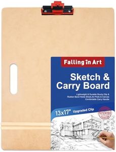 Falling in Art 13x17 Drawing Boards, Portable Sketch Board with Adjustable Upgraded Clip and Side Handle, Art Clipboard for Studio and Classroom Drawing
