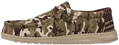 Hey Dude Men's Wally Camo Flag Size 10 | Men’s Shoes | Men's Lace Up Loafers | Comfortable & Light-Weight