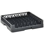 Vollrath Traex® Black Plastic Tray and Plate Open End Dishwashing Rack - 19 3/4"L x 19 3/4"W x 4"H