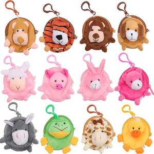 Niceup 24 Pack Mini Stuffed Animals Coin Purse for Party Bag Fillers, Animal Plush Toys Keychain Small Gifts for Kids Birthday Party Favors Goodie Bag Stuffers Classroom Prizes Claw Machine Fillers