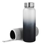 Navaris Glass Water Bottle - 950ml Borosilicate Glass Heat Resistant Sports Water Bottle with Neoprene Sleeve and Gradient Fade