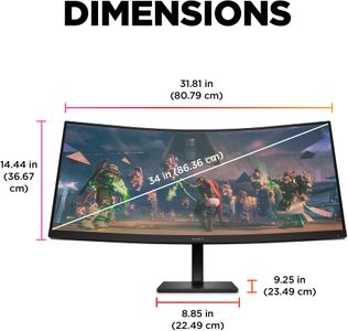 HP OMEN 34c Curved Gaming Monitor – 34'' WQHD, 165Hz, FreeSync, HDMI