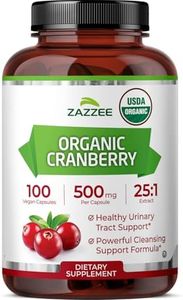 Zazzee USDA Organic Cranberry 25:1 Extract, 12,500 mg Strength, 100 Vegan Capsules, Over 3 Month Supply, Standardized, Concentrated 25X Extract, 100% Vegetarian, Certified Organic, Non-GMO All-Natural