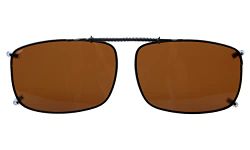 Eyekepper 58x38 MM Large Clip On Sunglasses With Spring Draw Bar Polarized Brown Lens