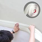 Paintable Baseboard Trim | Peel and Stick Self-Adhesive Design | Caulk and Trim Strips for Floors, Wall Base and More, 5m x 98mm