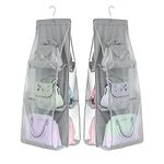 Hanging Handbag Purse Organizer, 2Pcs Hanging Purse Handbag Organizer Transparent Dust-Proof Wardrobe Closet Storage Holder Bag Wardrobe Closet Space Saving Organizers Hanging storage organizer