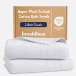Brooklinen Super-Plush Towels - Set of 2, White, 100% Cotton|Best Luxury Spa Towels