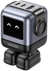 UGREEN RG 65W USB C Charger, Nexode Robot GaN Fast Charger Block 3-Port, Compact Wall Charger USB C Power Adapter for MacBook Pro/Air, iPhone 15 Pro Max, Galaxy S23, Pixel 7 Pro, Steam Deck (Black)