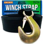 Boat Trailer Winch Strap with Hook Bow Boat Winch Strap Replacement for Hand Crank Trailer Heavy Duty Boat Hook Boat Winch Strap with Hook Towing Boat Trailer Straps & Other Trailers 5000Lbs 2" x 20'