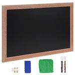 VEVOR 30"x20" Magnetic Chalk Board, Hanging Message Signs with Chalks & Eraser, Vintage Wooden Chalkboard Sign, Rustic Brown Framed Calendar and Bulletin Combo Boards, For Kitchen, Home Decor, Wedding