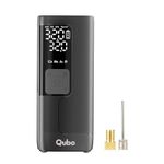 Qubo Digital Tyre Inflator MAX by Hero Group | 5200 mAh Battery+12V Port | 150 PSI | Quick Inflation | Digital Display | 5 Air Fill Modes | Auto Cut-Off | Multi-Nozzle Compatible | Emergency Light