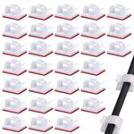 80 Pcs Cable Clips Self Adhesive, Cable Organizers Wire Clips Cord Holder for Laptop Ethernet Cable Desktop Office Home, Organizer Cord and Wire, White