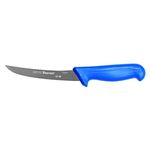 Starrett Professional Stainless Steel Kitchen Boning Knife - Narrow Curved Profile - 6-inch (150mm) - Blue Handle