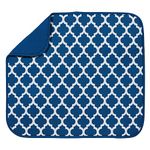 S&T INC. Absorbent, Reversible Microfiber Dish Drying Mat for Kitchen, 16 Inch x 18 Inch, Blue Trellis