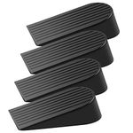 Door Stoppers 4 Pack, Extra Large Rubber Door Wedges, Heavy Duty, Black Door Wedge Stoppers for Floor, Non-Slip Big Door Stops Holder for Patio, Outdoor, Homes, Offices, Garage