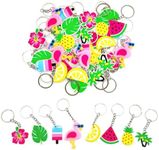 JZK 32x Hawaiian themed keyrings keychains party favors giveaways thankyou gift, Hawaii luau party bag fillers, Hawaiian party decorations accessories, beach wedding party supplies, pool party gift