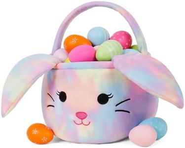 Easter Bunny Baskets, Cute Eggs Hunting Easter Bags Buckets Festival Gifts for Kids Girls Boys