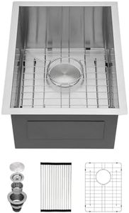 Kichae 14"x 18" Bar Prep Sink Undermount 18 Gauge Stainless Steel Deep Single Bowl Kitchen Sink RV Sink Basin