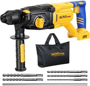 SDS-Plus Cordless Rotary Hammer Drill for Dewalt 20V Battery，Brushless Motor, Safety Clutch, 4 Functions, LED Light with Vibration Control, 5 Drills with Carry Bag(No Battery)