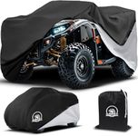 COVERVIN Waterproof Heavy Duty ATV Cover, All Season Weather Outdoor Protection 4 Wheeler Quad Cover for 82 inch Polaris Kawasaki Yamaha Suzuki Honda (XL Silver)