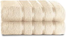 GC GAVENO CAVAILIA Jumbo Bath Sheets - 2 Pack Egyptian Cotton Towels - Quick Dry Extra Lage Bath Sheets - 500 GSM Bathroom Towel Set - Cream
