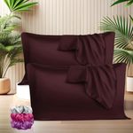 SITTELLA® Set of 4 Satin Silk Pillow Cover and 6 Free Scrunchies with Envelope Closure End and Design, Soft Silk Pillow Case for Hair and Skin (Brown)