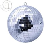 10-Inch Silver Mirror Disco Ball - The Ultimate Party Decoration for Wedding, Transform Your Event with Dazzling Light Reflections (Silver)