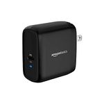 Amazon Basics 65W One-Port GaN USB-C Wall Charger for Laptops, Tablets and Phones with Power Delivery - Black