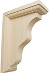 Ekena Millwork BKT02X05X07HARW 2 1/4-Inch W by 5-Inch D by 7-Inch H Hamilton Traditional Bracket, Rubber Wood