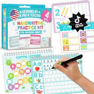 Hadley Designs Magic Grooved Writing Practice for Kids- Preschool Learning Activities, Letter Tracing for Kids Ages 3-5, Magic Book Handwriting Practice, Kindergarten Workbooks, Pre K Graduation Gifts