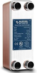 ALECOIL 3"x8"-20 Plates Heat Exchanger with 3/4" MPT Port Water to Water 316L Stainless Steel Brazed Plate Heat Exchanger for Water Heating, Floor Heating, Industrial and Commercial Refrigeration