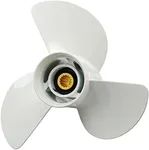 13 1/4 x 17-K Upgrade Aluminum Outboard Propeller- For Yamaha Engines 60HP 70HP 75HP 80HP 85HP 90HP 115HP 130HP，15 Spline Tooth，3-Blade，RH, NO. 6E5-45945-01-EL,Boat Motor Aluminum Propeller, white