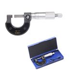 Beslands Micrometer 0-1" with Carbide Tip Measuring Range 0.0001" Outside Micrometer Precision Machinist Tool