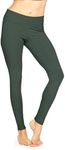 Women's Cotton Foldover Full Length Leggings Charcoal Gray 3X