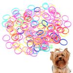 Cyrank 10 Packs Dog Rubber Bands, Coloful Mini Rubber Bands Highly Small Elastic Hair Bands Dog Hair Ties DIY Dog Grooming Puppy Hair Accessories for Long Hair Pet Dogs Cats