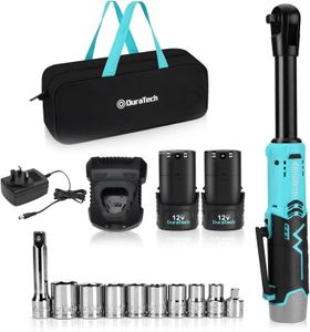 DURATECH 12V Cordless Ratchet Wrench 3/8" – 60Nm Torque, LED, Tool Bag