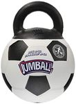 GiGwi Soccer Ball with Rubber Handle 'Jumball' Black/White, Medium/Large