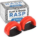 IMPRESA [2 Pack] Clay & Wood Rasp Surform Tool for Sculpture & Woodworking - Easy to Clean Ceramic Tools for Pottery, Shaping & Shredding Hard Clay - Ceramic & Pottery Tools with Grip Handle