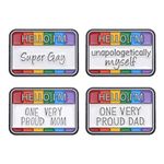 Rainbow Words Brooch Hello I’m Super Gay I’m One Very Proud Mom Dad Enamel Pin 4PCs Colorful Positive Saying Letters Badge Button Hello I’m Unapologetically Myself Mental Brooch LGBT Pride Pin for