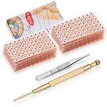 1200 Piece Acupressure Ear Beads Ear Counts Acupuncture Acupressure Tools Disposable with Acupuncture Point Chart Probe and Tweezers