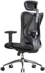 SIHOO M18 Ergonomic Office Chair for Big and Tall People Adjustable Headrest with 2D Armrest Lumbar Support and PU Wheels Swivel Tilt Function Black