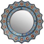 NOVICA Floral Reverse Painted Glass