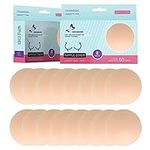 CHARMKING 8 Pairs Pasties Womens Reusable Adhesive Nipple Covers Invisible Round Silicone Cover Concealers, Beige