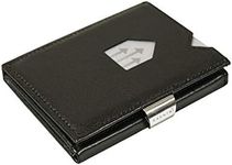 EXENTRI WALLET in Black - Premium RFID Blocking Trifold Leather Wallet with Stainless Steel Locking Clip