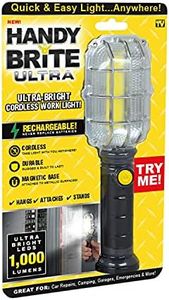 Ontel Handy Brite Ultra-Bright Cordless LED Rechargeable Work Light, 1000 Lumens, Magnetic Base, Heavy Duty, Compact & Lightweight Portable LED Flashlight