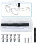 Screwdriver & Replacement Screw Kit for Ray-Ban Meta Gen1/Gen2 (Wayfarer, Skyler, Headliner, Display) & Oakley Meta HSTN Smart Glasses, Portable Case, Pre-coated Threadlock Hinge Screws