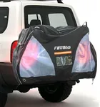 Favoto Bike Cover for Transport 2 Bikes - Waterproof Outdoor Bicycle Cover for 2 Bikes on Rear Bike Rack 600D Oxford with License Plate Window Sun Rain Dust Protection for Car SUV RV Travel