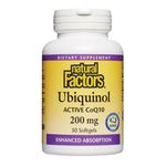 Ubiquinol QH with Active Coq10, 200 mg, 30 Softgels by Natural Factors (Pack of 1)