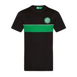 Celtic FC Official Gift Mens Poly T-Shirt Black Green XXL